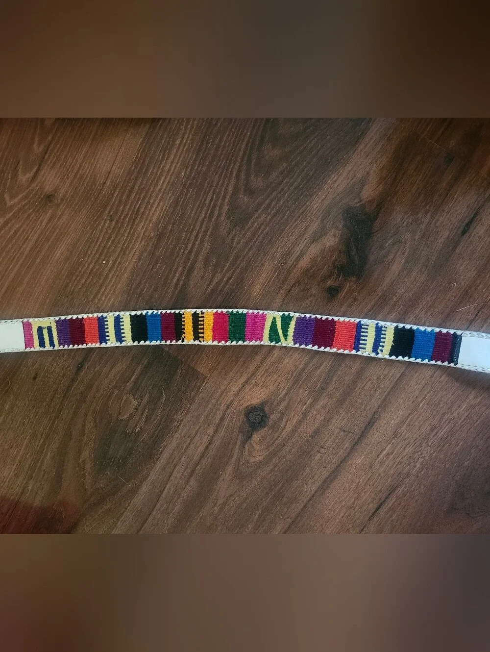 Vintage Belt From Guatemala Size M Multicolor & White